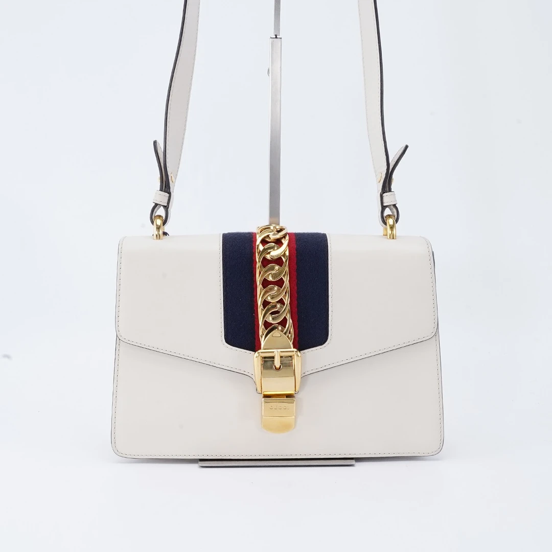 99新 GUCCI/古驰 塞尔维亚包中号白色/BG22001797