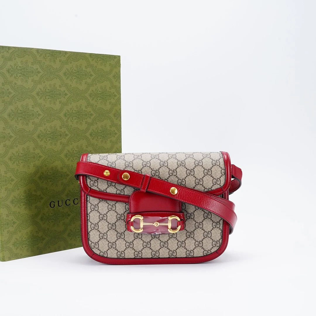 99新 GUCCI/古驰 1955大号包红色/BG22010270
