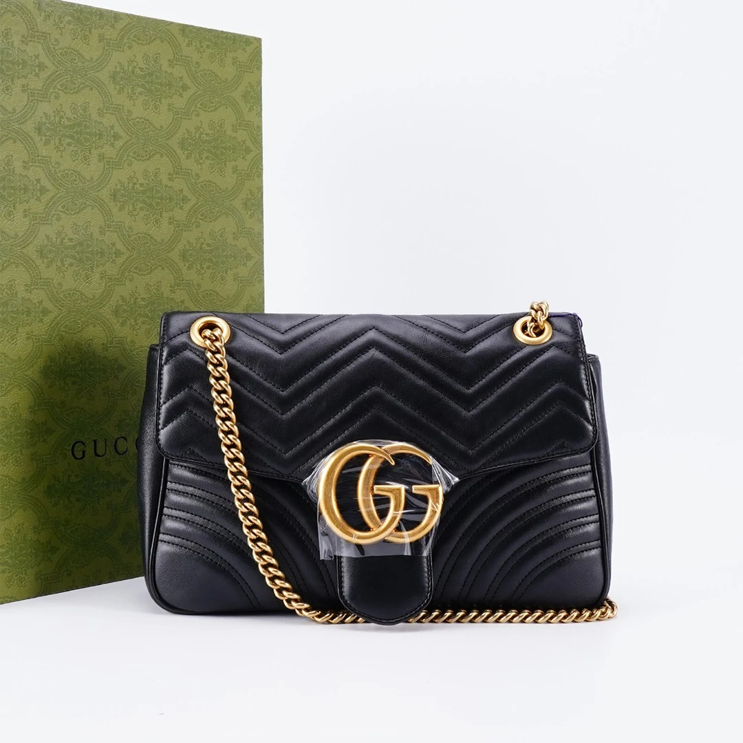 95新 GUCCI/古驰 【诗诗】马蒙30包黑色/BG22010482