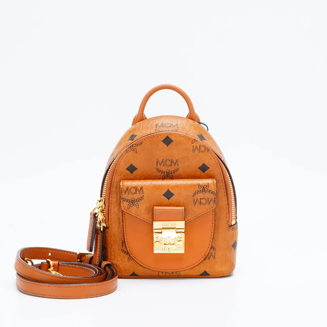95新 MCM 【MCM专属一口价】手提斜挎包mini干邑色/BG23007049