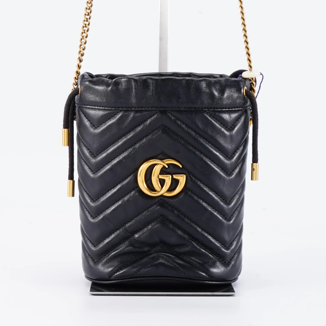 95新 GUCCI/古驰 【诗诗】马蒙水桶nano包黑色/BG22012463