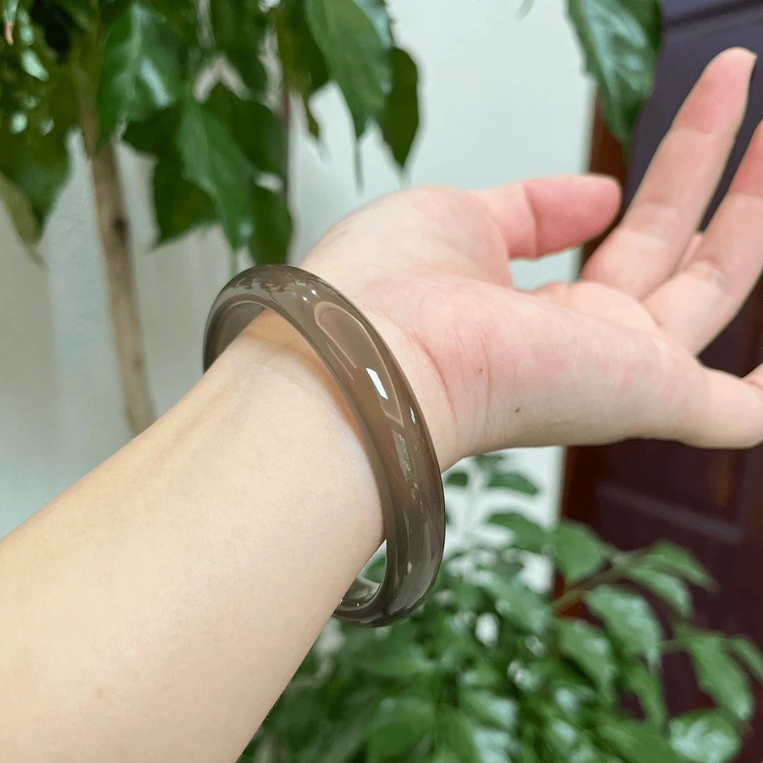 【灰灯泡】天然灰玛瑙手镯/最安全的颜色/多样性发货玉手镯