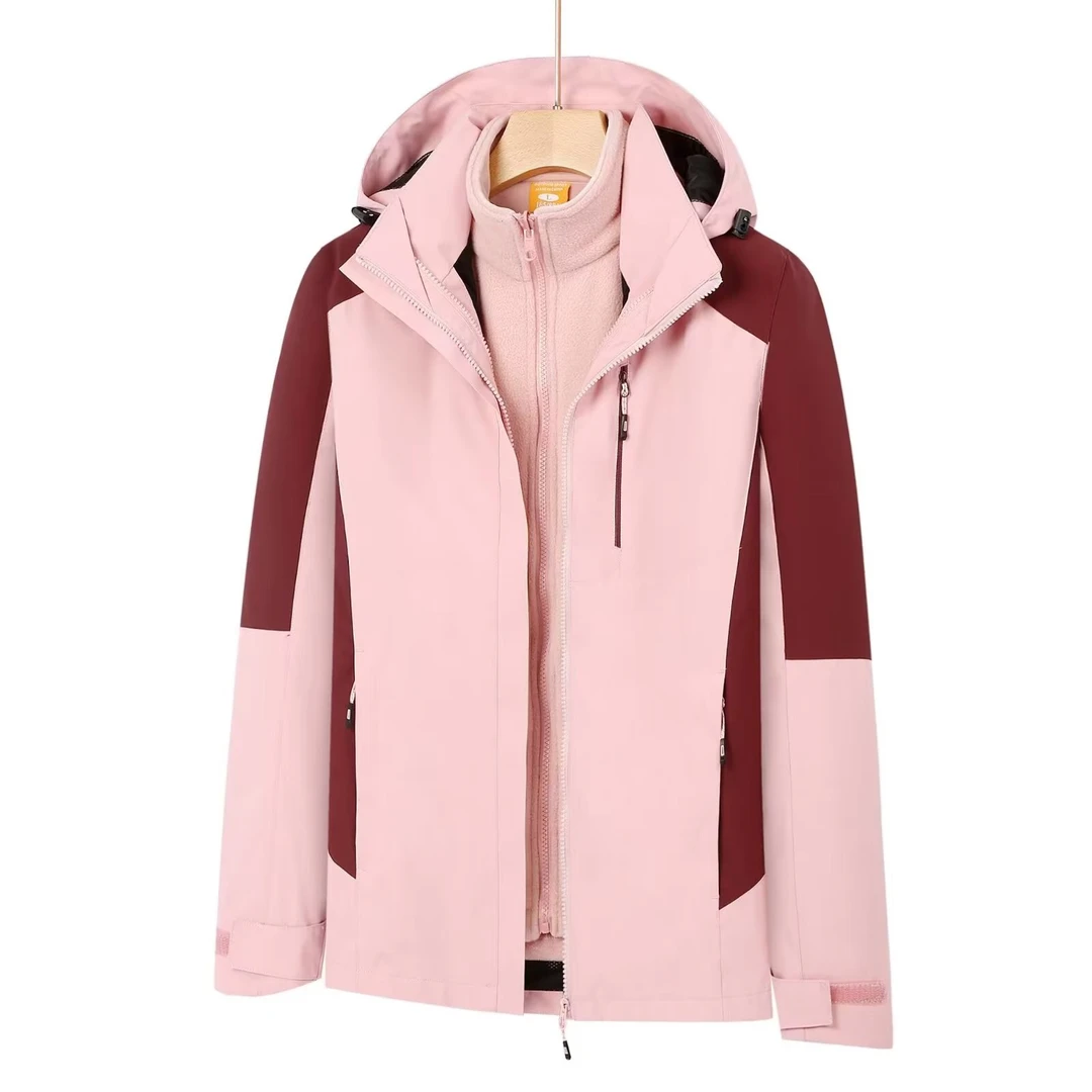 女士冬季加厚三合一冲锋衣休闲防静电防水户外
