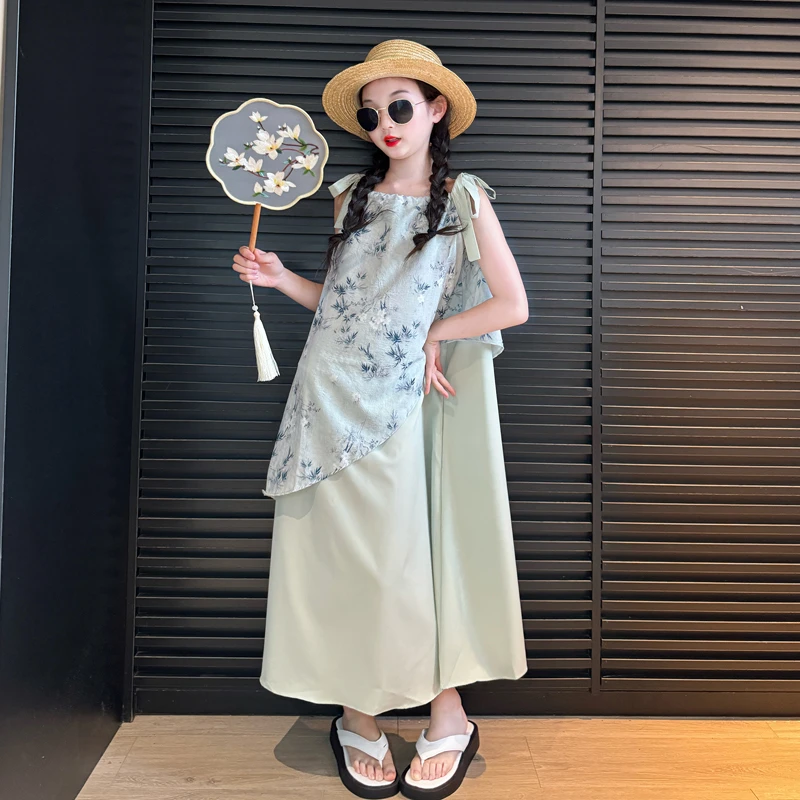 女童国风连衣裙夏装2025新款女大童新中式旗袍儿童古风超仙汉服裙