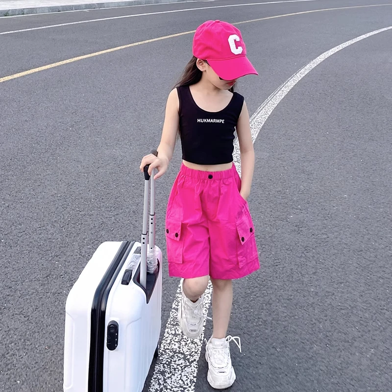 女童工装短裤2025新款儿童夏季女大童6-12岁爆款五分裤子潮款夏装