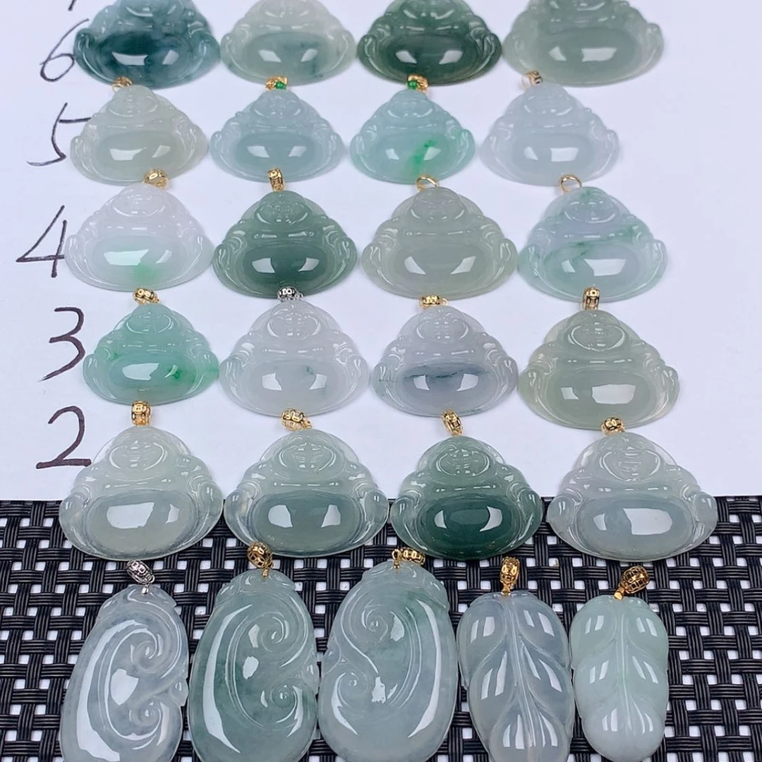 【闪购商品】翡翠挂件18K金镶嵌挂件