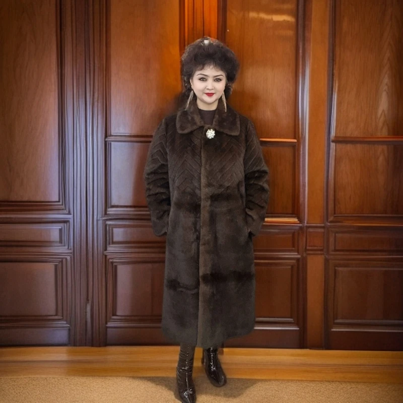 貂绒大衣132新款大码长款外套大衣女装