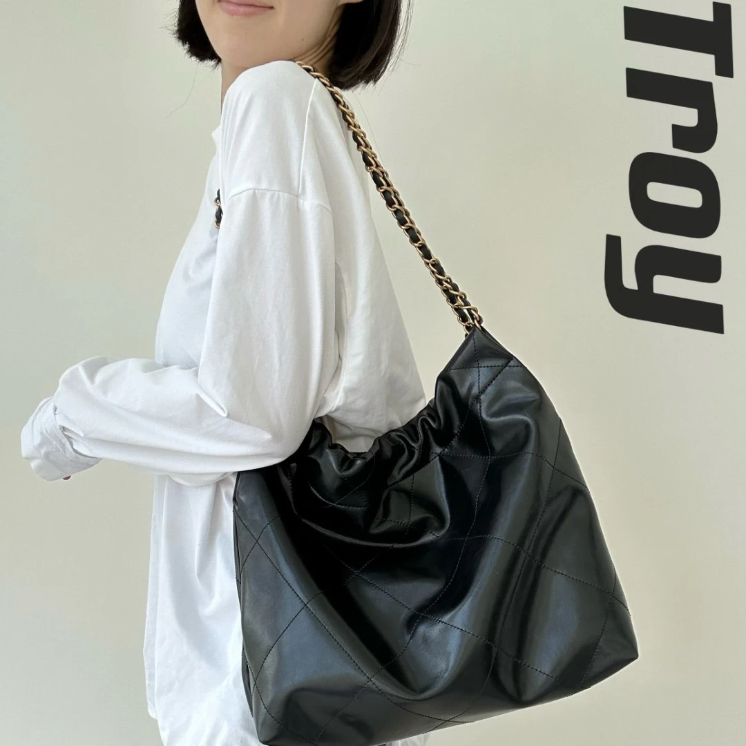 【晶晶甄选】-HRJ-新款小众设计高级真皮百搭ins单肩腋下斜挎豆腐包