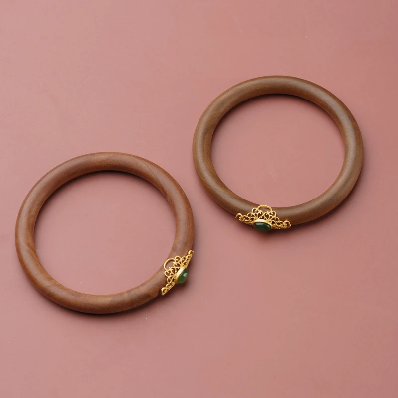 【眉间黛】老山檀碧玉手镯