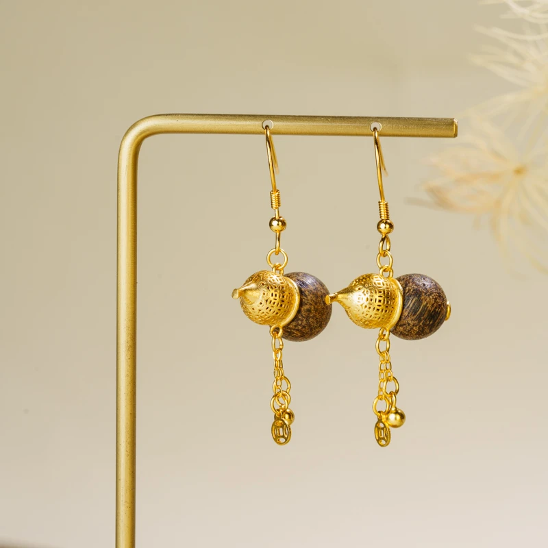 【福禄】沉香1.0葫芦耳饰