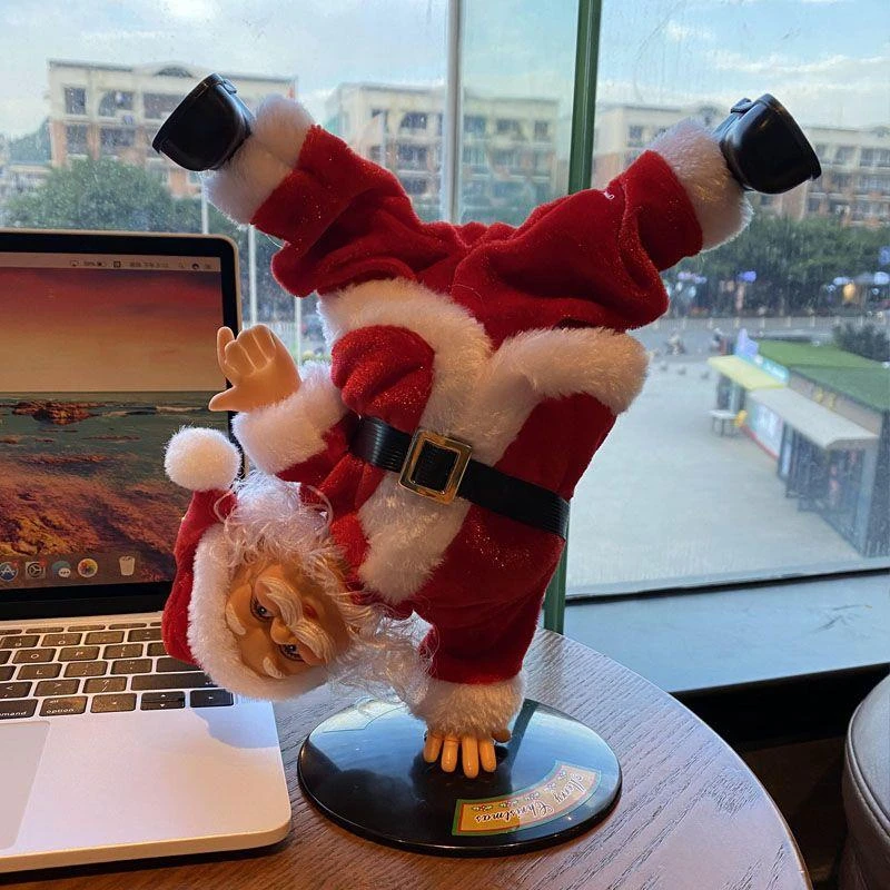 倒立跳舞旋转扭屁股电动抖臀圣诞老人圣诞节礼物会动玩偶圣诞玩具