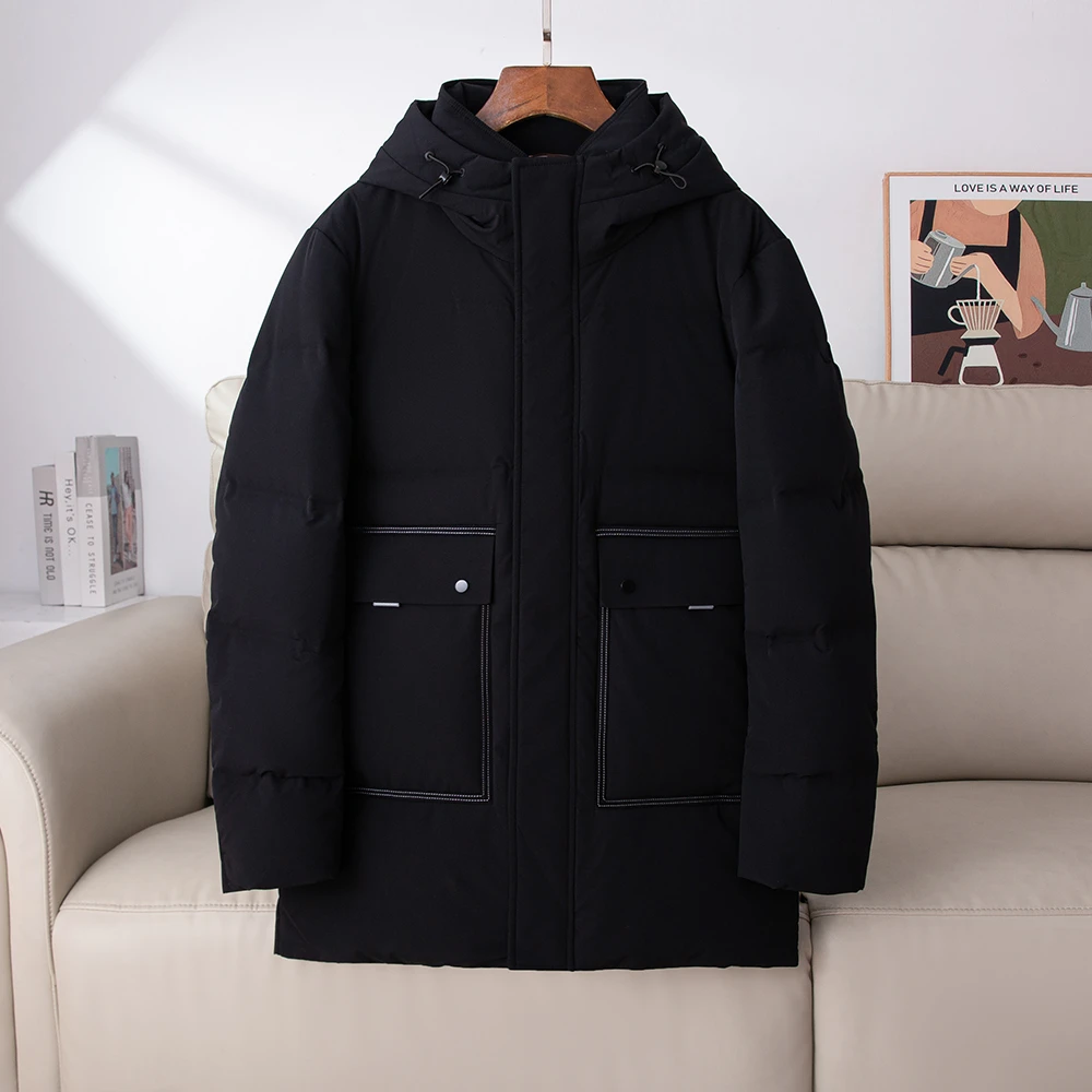 R品质男装！牛奶丝面料！冬季羽绒服连帽加厚保暖秋冬季外套男款潮