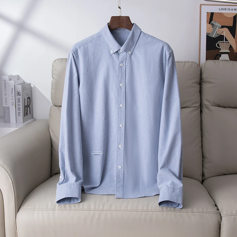 长袖衬衫男款纯棉休闲上衣品牌撤柜男装高端上档次衬衣百搭打底衫