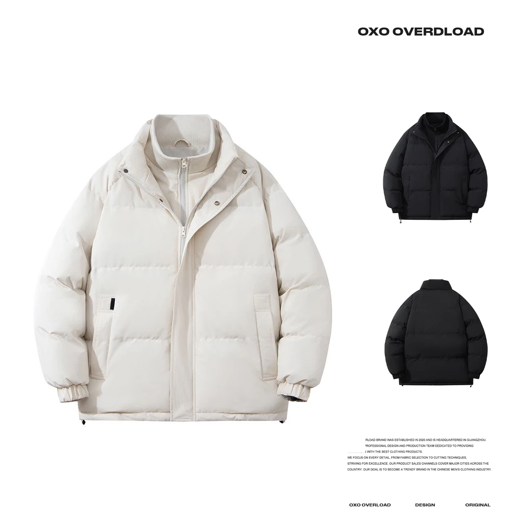 OXO OVERLOAD重磅基础款美式简约加厚保暖假两件防寒棉服男女同款