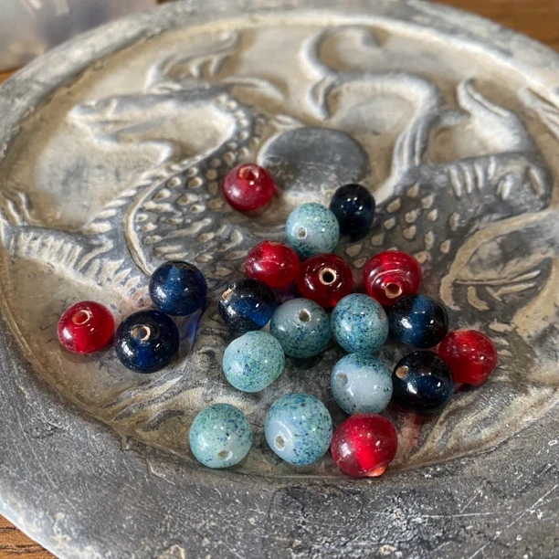 淄博博山10mm老琉璃散珠手串配珠F-28