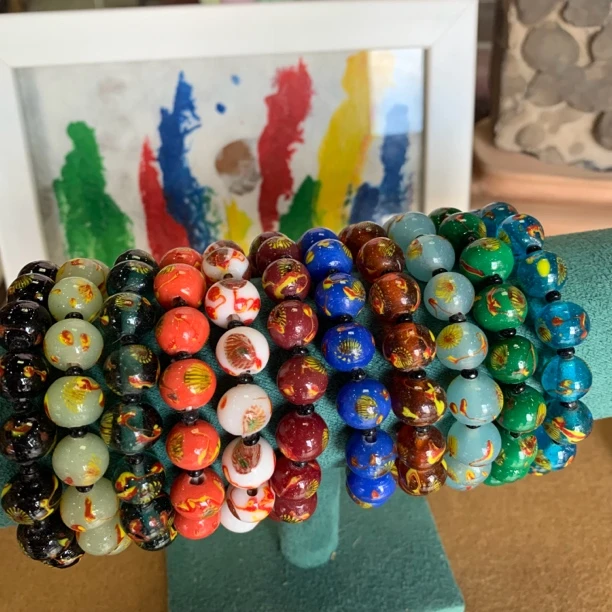 璃凰 淄博博山12mm老琉璃凤眼手串文玩饰品