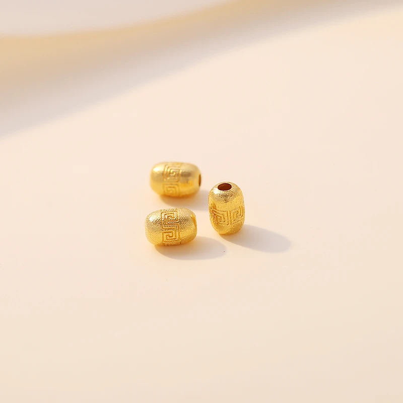 18k金配件古法桶珠隔珠回纹diy手串