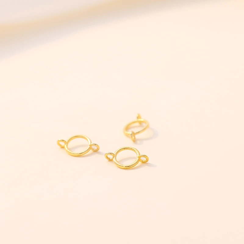 18K金配件金环双头扣隔片垫片diy手串手绳