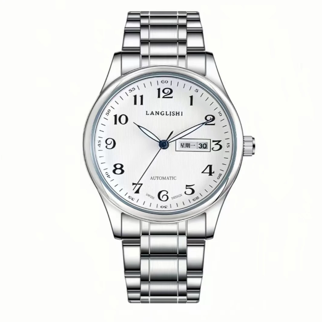 男士经典白面气质透底夜光蓝针商务镂空男款百搭潮腕表