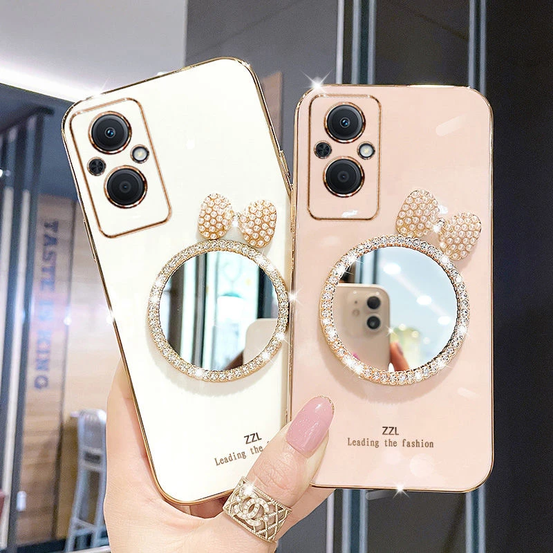OPPOA96手机壳oppo a96网红补妆镜PFUM10全包防摔直边软壳女