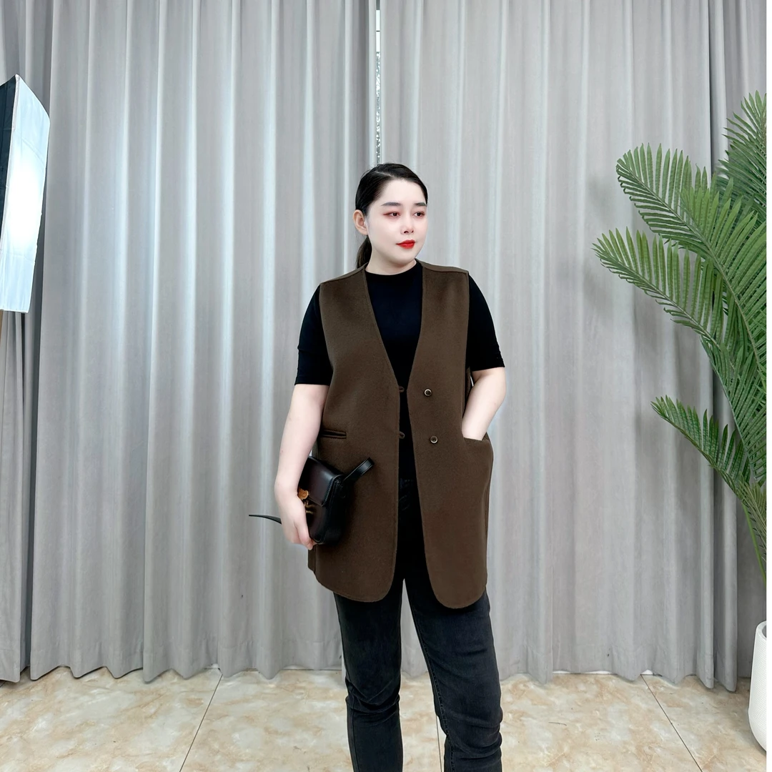 喜尚妮24款秋季新款 设计时尚感气质无袖中长款马甲