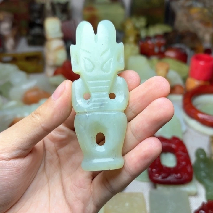 白玉菩提吊坠———-