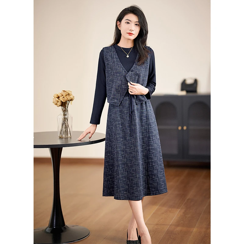 【两件套】迪欧芙轻奢真两件2024秋季新款优雅时尚套装女#QTZ17185