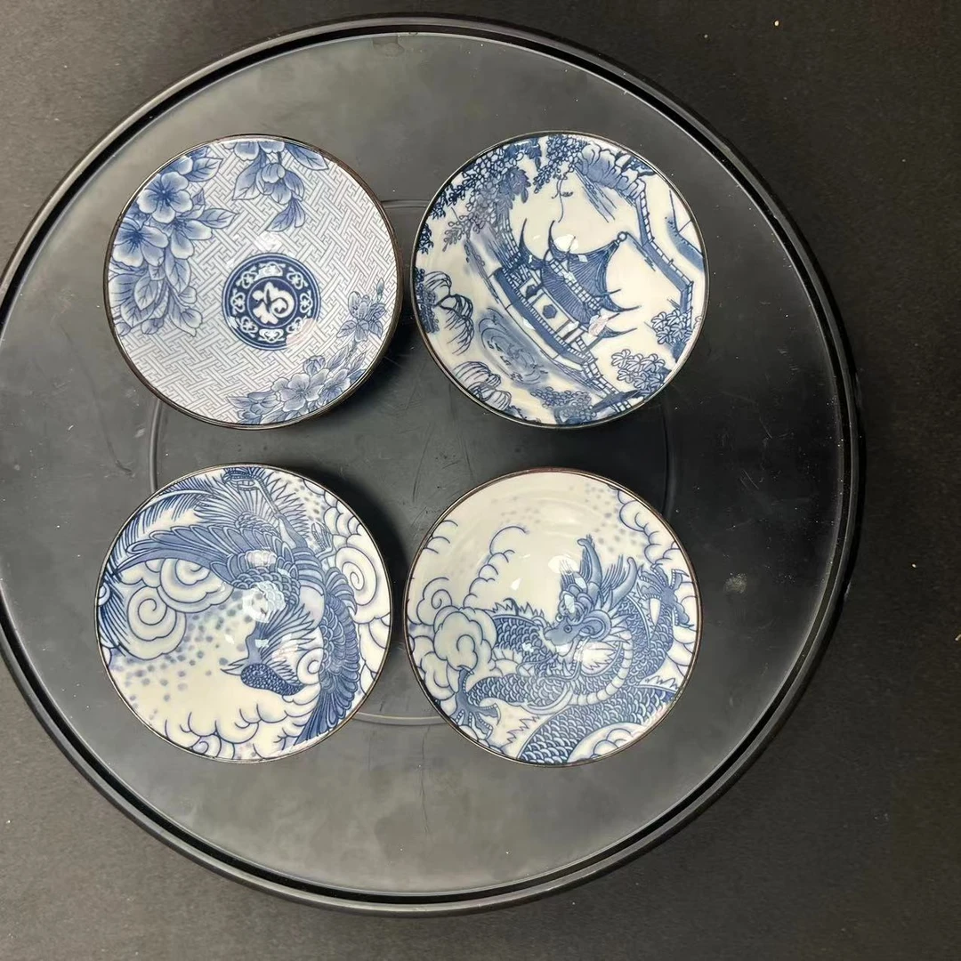 A1/青花手工茶杯陶瓷主人杯斗笠杯复古家用纯手工/批量不固定一件