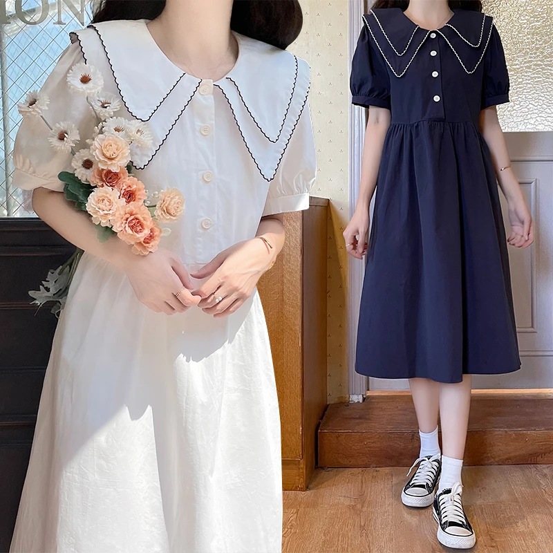 12岁大童裙子13夏天14胖女孩15高初中学生16岁少女洋气宽松连衣裙