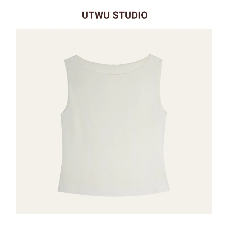 UTWU小敏「邂逅米兰」欧阳娜娜同款 天橪100%亚麻收腰背心24CZ001