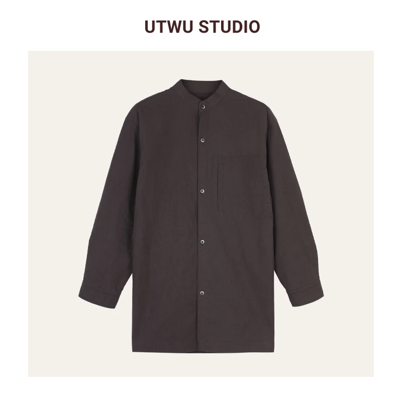 UTWU小敏「胶片记忆」100%长绒棉篙品质腔调穿搭小立领衬衫42W1003
