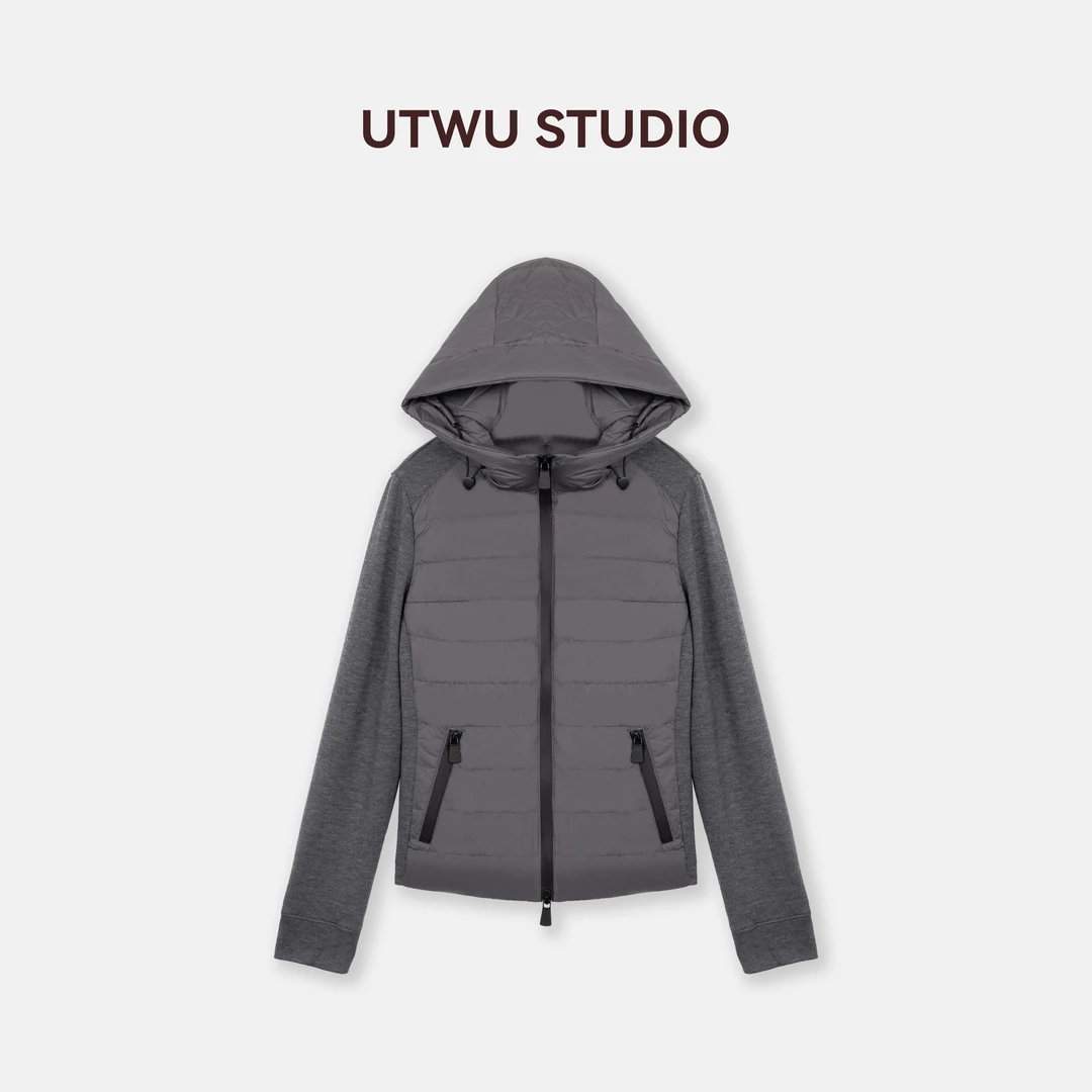 UTWU小敏「实穿主义」9o白鹅绒羊毛保暖修身百搭连帽鹅绒服Q24W1127