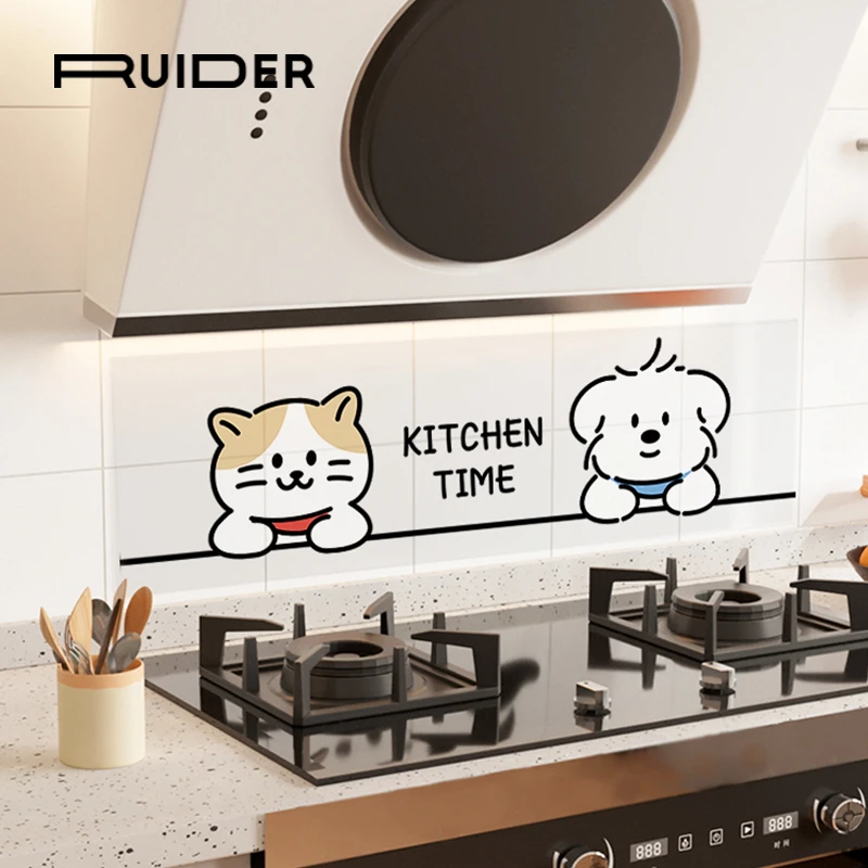 潦草狗厨房家用防油贴纸灶台油烟机防水防火耐高温墙面自粘壁纸