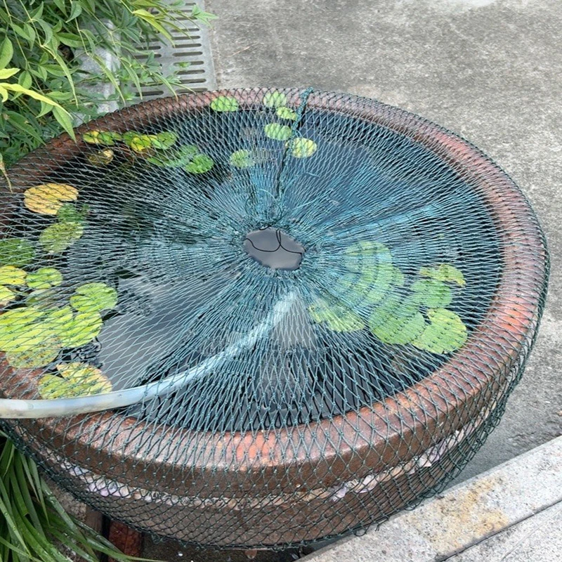 【鱼网盖 加粗款】圆形养鱼缸池桶盆可套 卖虾蟹防跳逃遮渔网套罩