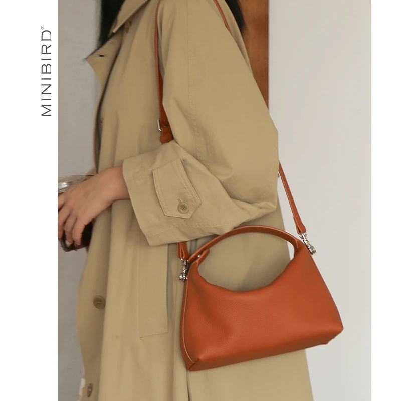 真皮女包2025新款小众简约波士顿包牛皮百搭女士单肩斜挎包小包包
