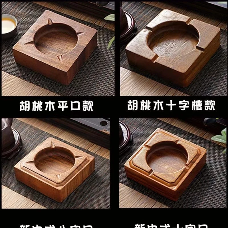 冲量不计成本胡桃木实木小摆件缸类烟灰缸胡桃木绿心檀烟灰缸