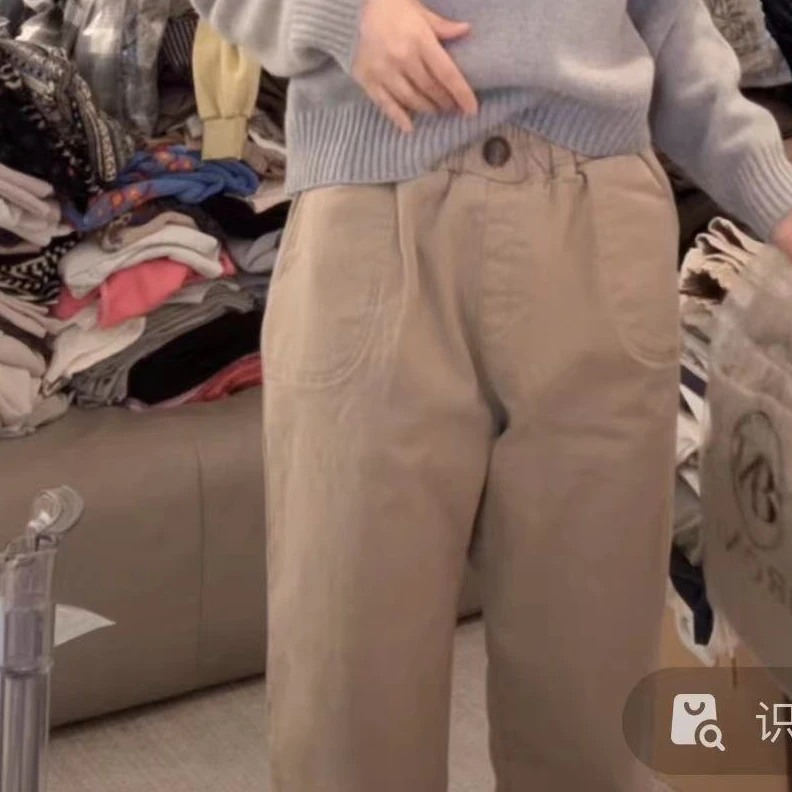 【NO退NO换】韩国东大门冬款松纽扣雾面休闲裤