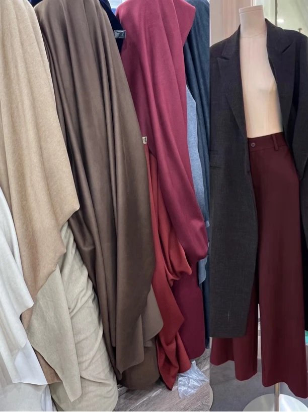 复合顺毛羊绒高端定制外套休闲裤料直筒面料马甲上衣中式休闲套装