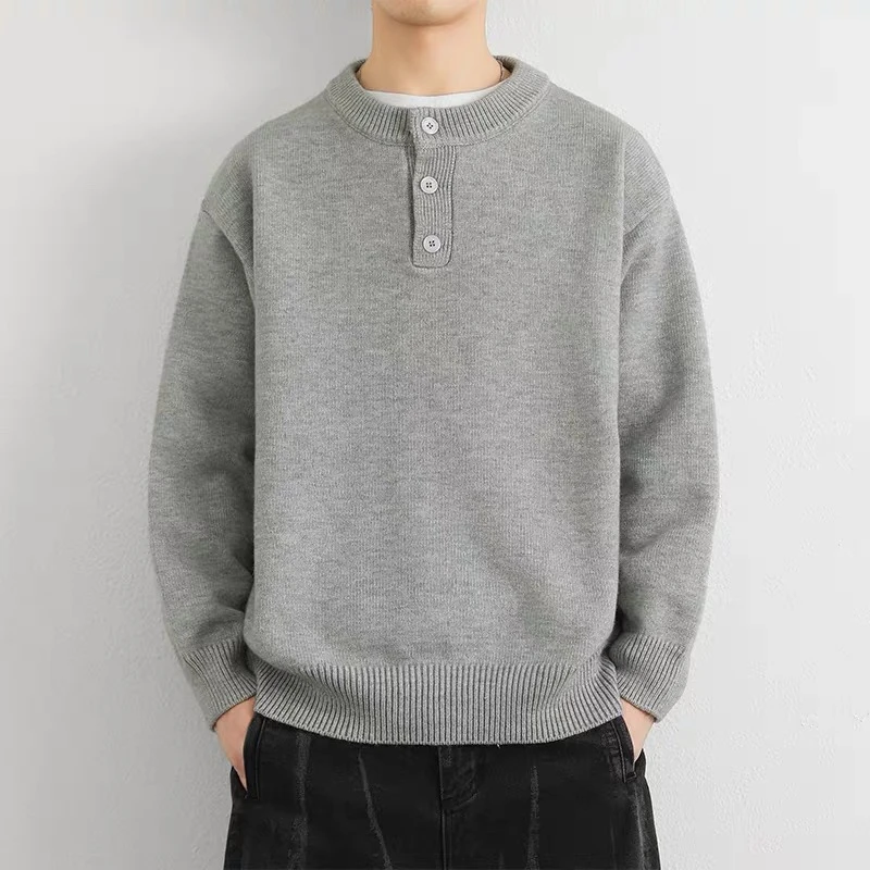纯色毛衣男秋冬季新款潮牌慵懒风高级感针织衫外套休闲内搭毛线衣