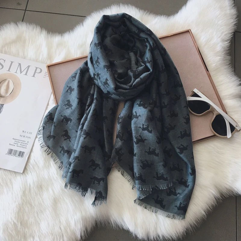 小马头手工拆须棉麻围巾春秋季百搭耐看披肩丝巾时尚围脖披肩