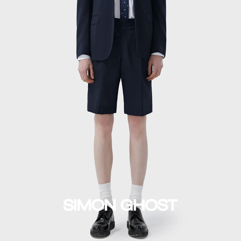 SIMON GHOST短裤男士意大利面料纯羊毛夏季舒适经典直筒五分西裤