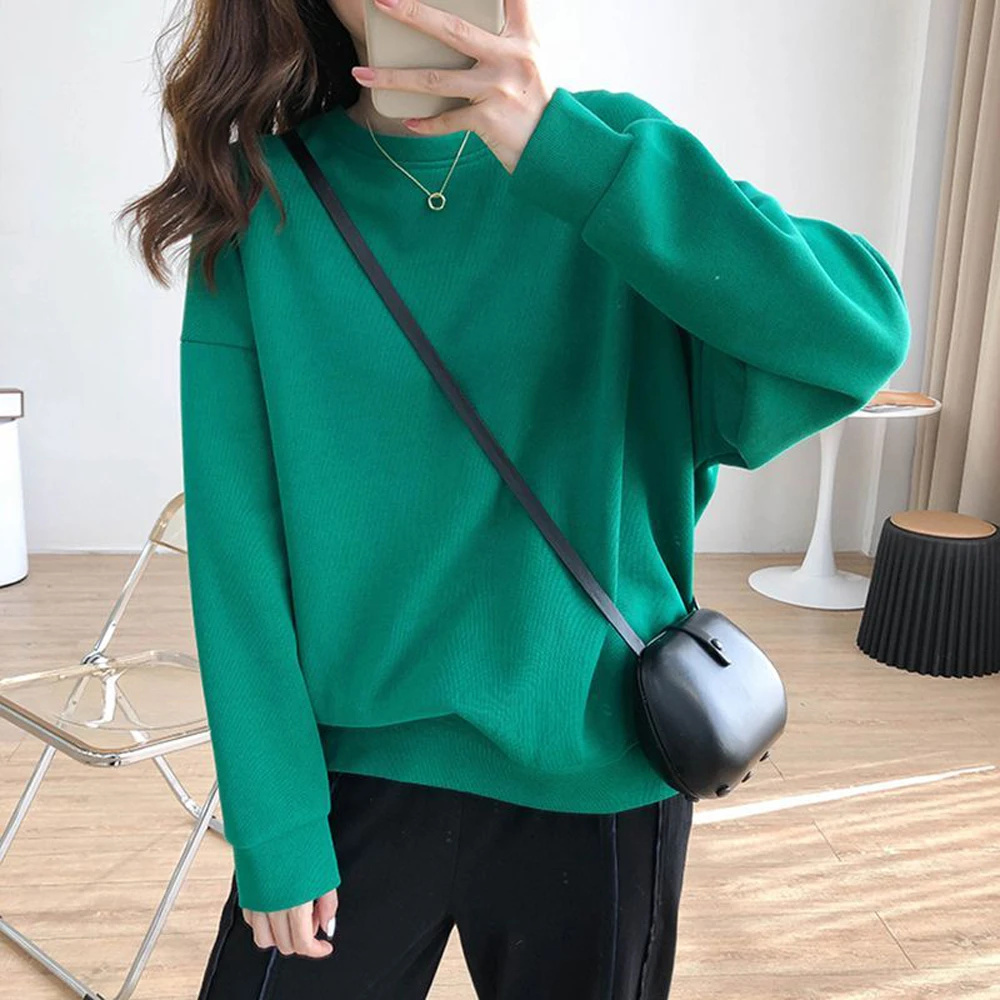 春秋2025年新款小众时尚洋气美式休闲圆领卫衣女小个子外套上衣潮