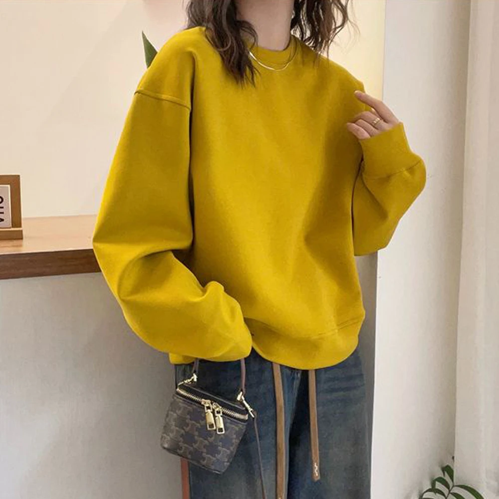 简约休闲套头卫衣女春秋女装新款时尚气质上衣舒适洋气外穿小衫潮