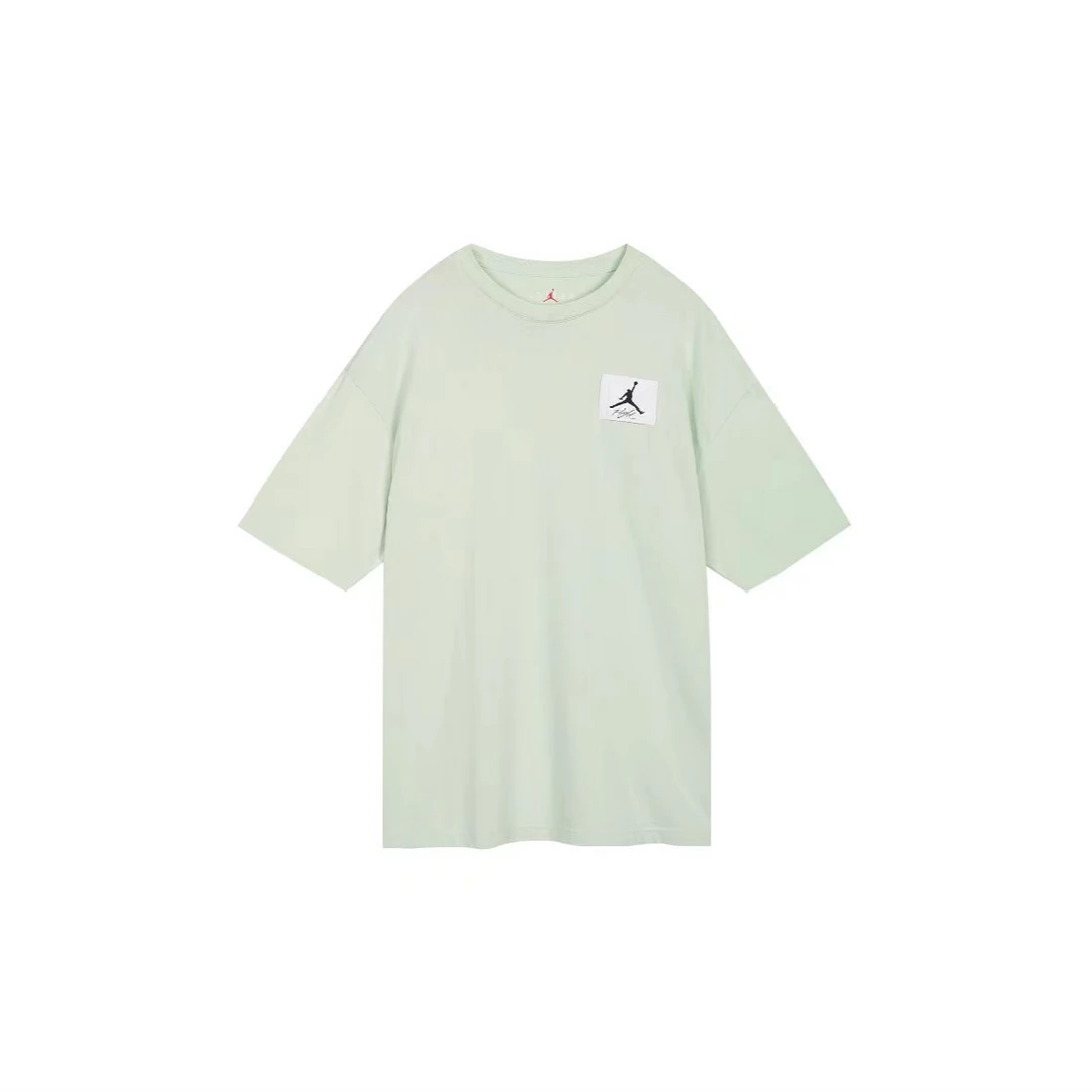 NIKE/耐克圆领短袖纯色宽松落肩纯棉运动淡绿色男款 DZ0605-321