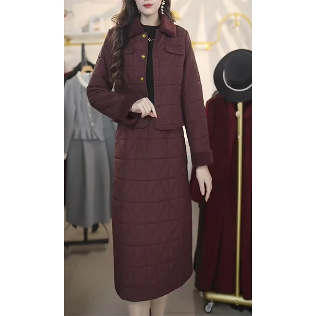 M8221 法式小香风气质2024年秋季时尚新款洋气减龄显瘦遮肉套装裙