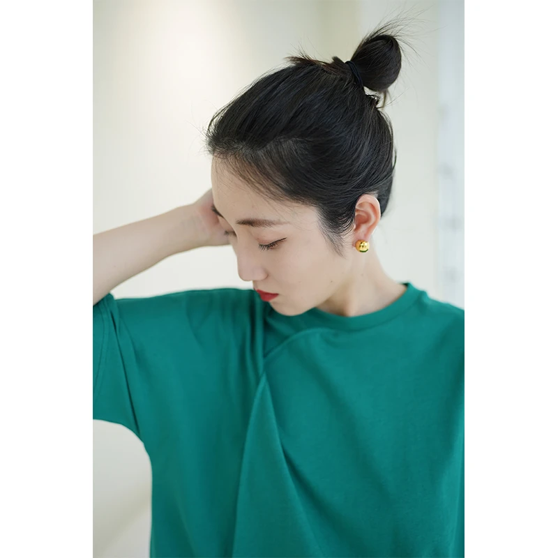 澜汐【1989】极简国风新中式 200g精梳 三色经典棉T- Shirt夏季女