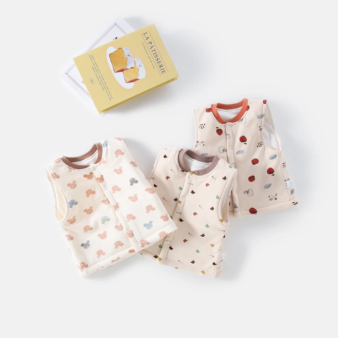 婴儿连体衣秋冬款a类棉花马甲夹棉柔软新生幼儿儿棉服宝宝衣服