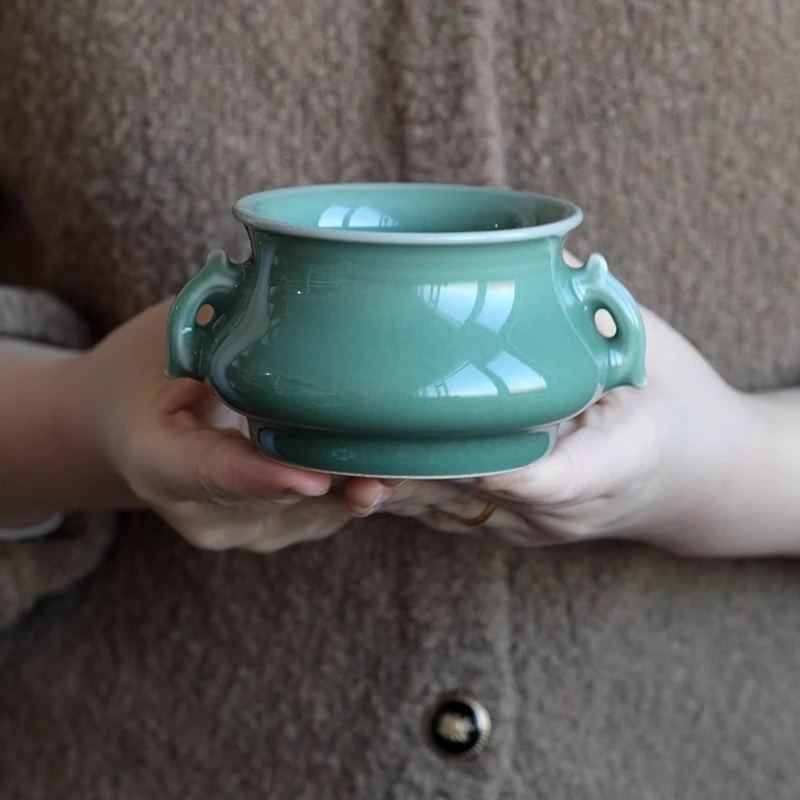 梅子青龙泉青瓷 香炉熏炉 纯手工陈卫武作品陶瓷送礼自用茶道零配