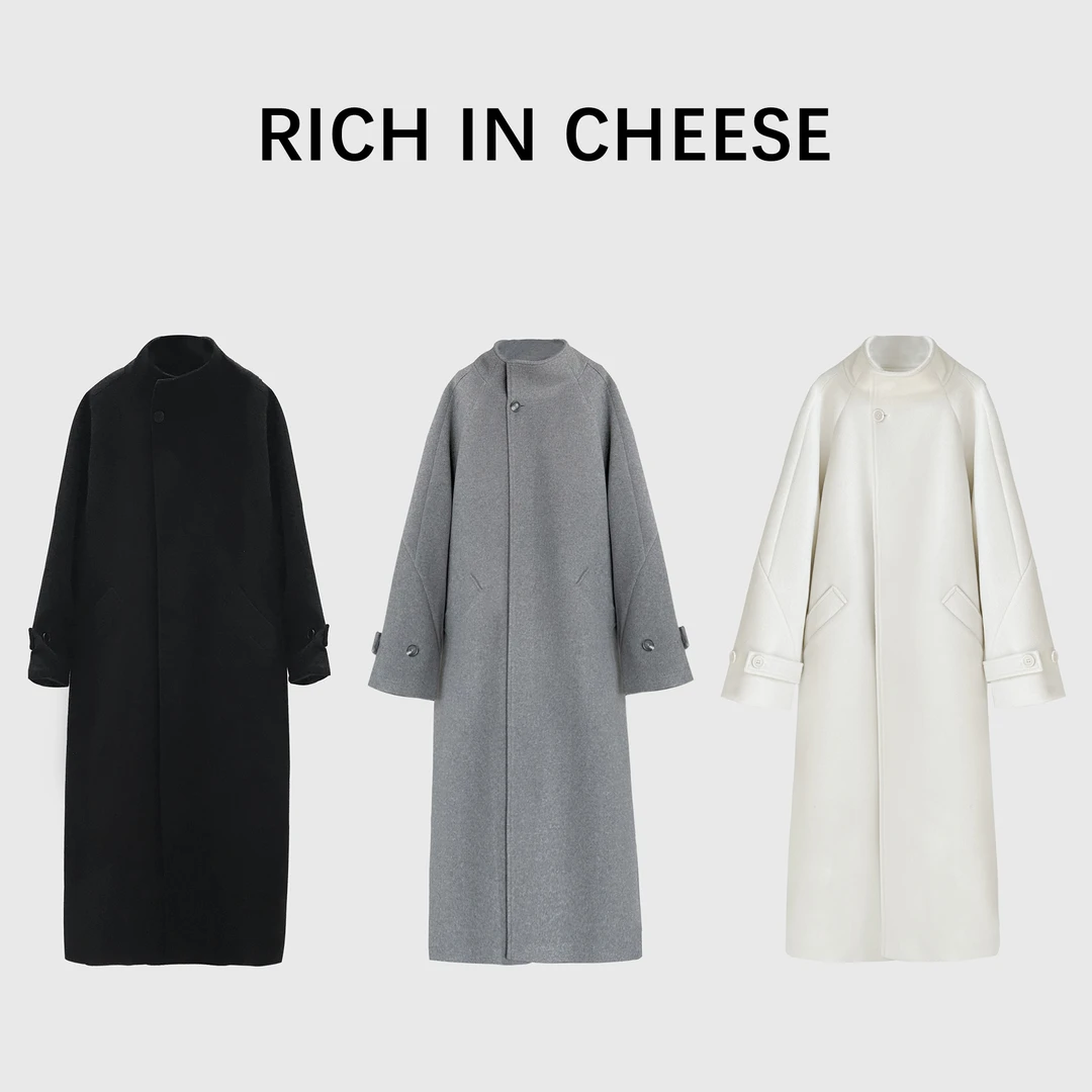 RICHINCHEESE 奶油慕斯【高定版】冬季厚毛呢高级设计感中长款大衣