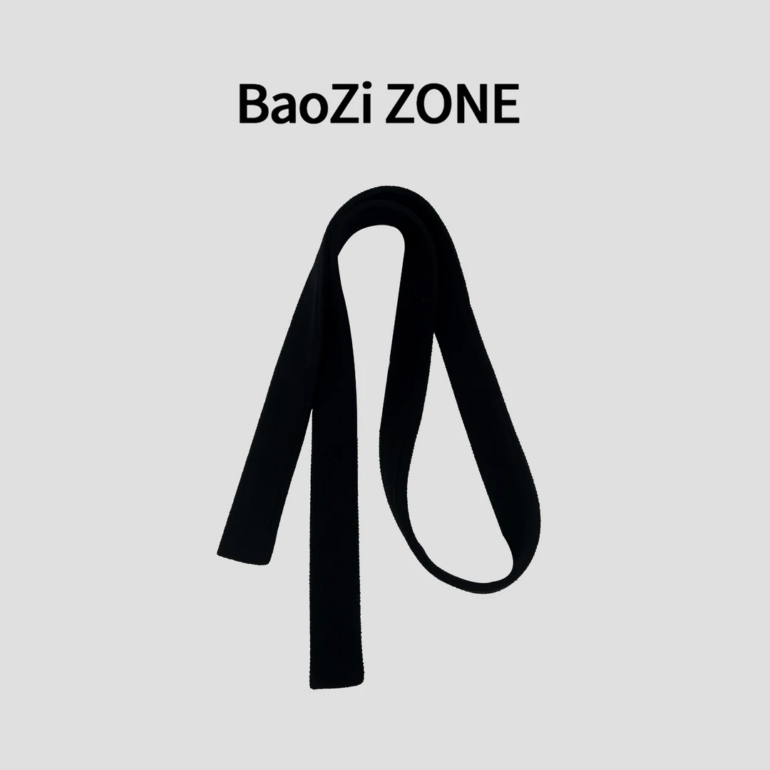 BAOZI【蝴蝶结大衣专属腰带】2024新款复古小众百搭黑色毛呢腰带